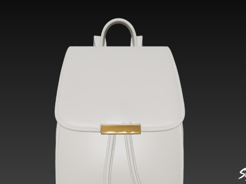 आइवरी लेदर बैकपैक 3D मॉडल