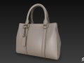 Gray Brown Structured Tote Bag Model 3D