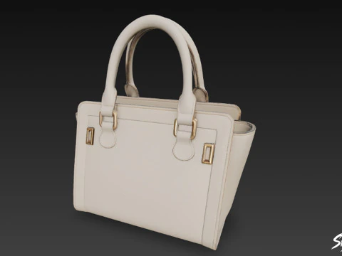 Ivory Structured Tote Bag 3D Model