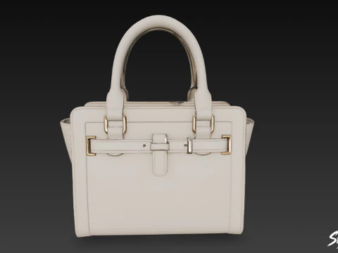 Ivory Structured Tote Bag 3D Model