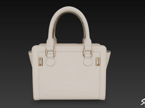 Ivory Structured Tote Bag 3D Model