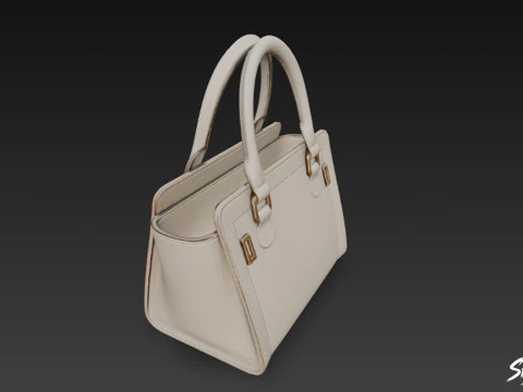 Ivory Structured Tote Bag 3D Model