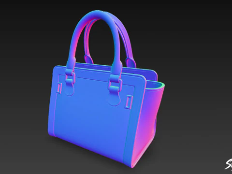Ivory Structured Tote Bag 3D Model