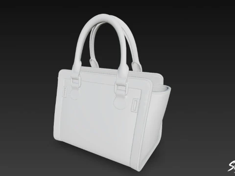 Ivory Structured Tote Bag 3D Model
