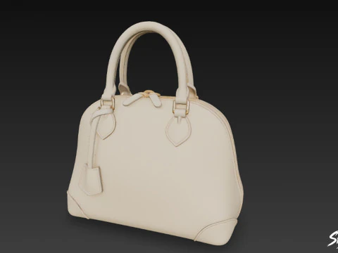 Sac &agrave; bandouli&egrave;re classique blanc cass&eacute; Modèle 3D