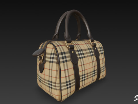 Sac polochon à motif écossais Modèle 3D