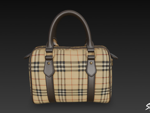 Sac polochon à motif écossais Modèle 3D