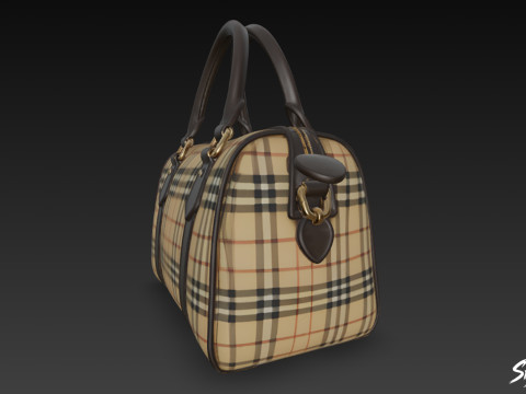 Sac polochon à motif écossais Modèle 3D