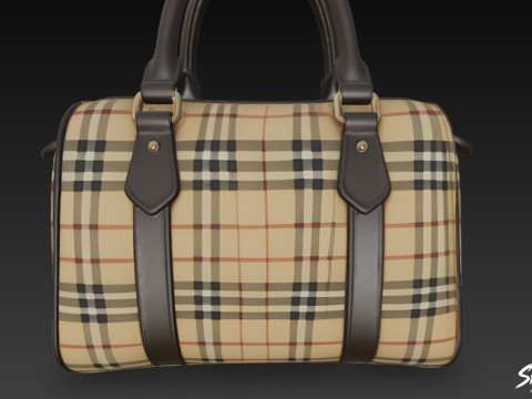 Sac polochon à motif écossais Modèle 3D