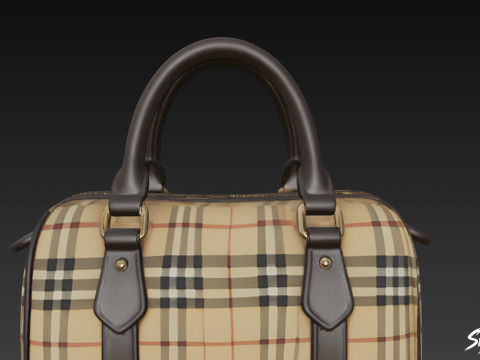 Sac polochon à motif écossais Modèle 3D