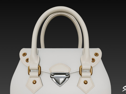 Белая элегантная сумочка 3D Модель