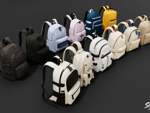 Günlük Sırt Çantası Paketi 3D Model