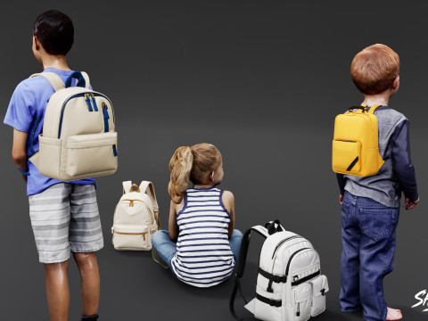 Günlük Sırt Çantası Paketi 3D Model