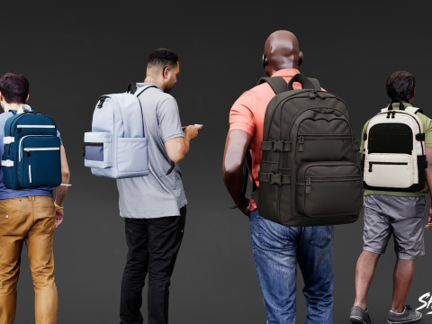 Günlük Sırt Çantası Paketi 3D Model