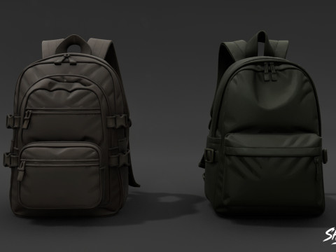 Günlük Sırt Çantası Paketi 3D Model