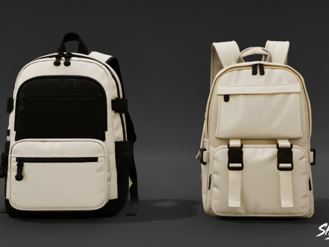 Günlük Sırt Çantası Paketi 3D Model