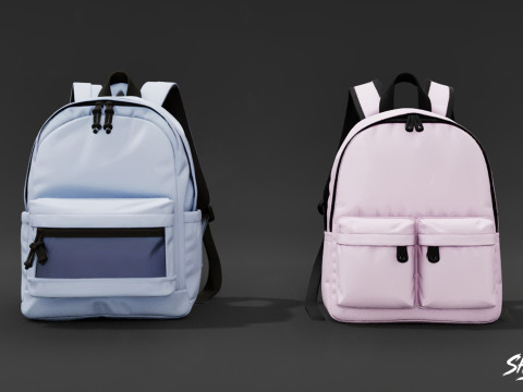 Günlük Sırt Çantası Paketi 3D Model