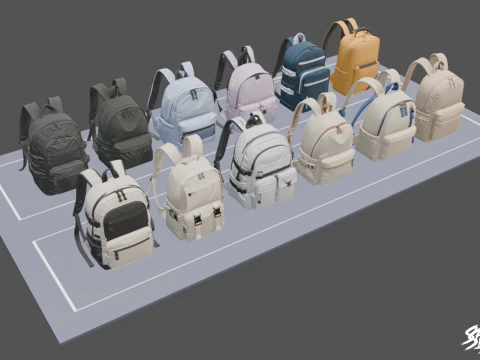 Daily Backpack Pack 3D Model