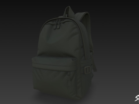 블랙 심플 백팩 3D 모델