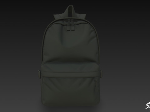 블랙 심플 백팩 3D 모델