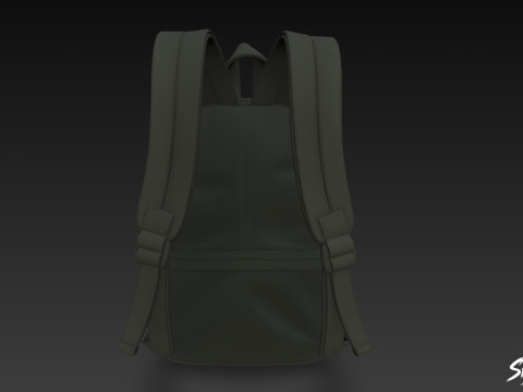블랙 심플 백팩 3D 모델