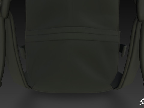 블랙 심플 백팩 3D 모델