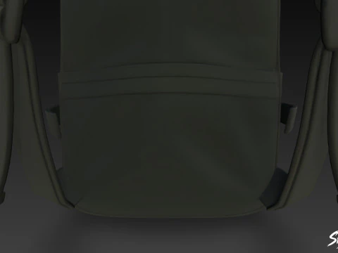 Black Simple Backpack 3D Model
