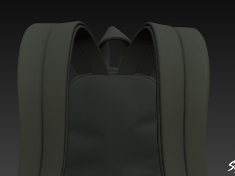 블랙 심플 백팩 3D 모델