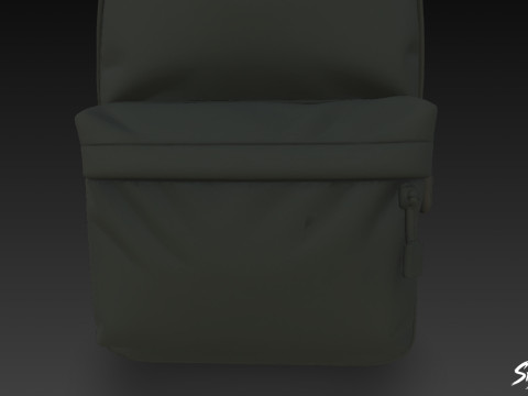 블랙 심플 백팩 3D 모델