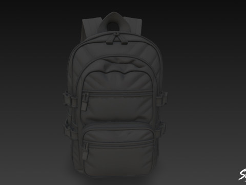 Schwarzer Utility-Rucksack 3D Modell