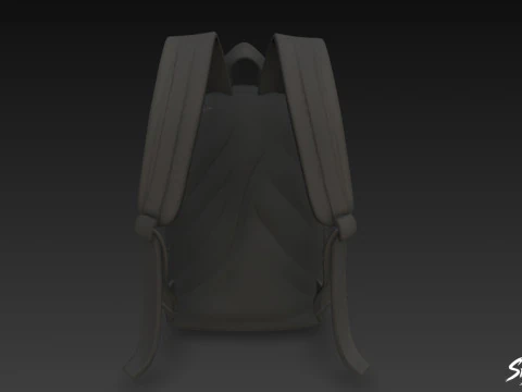 Black Utility Backpack 3D Model