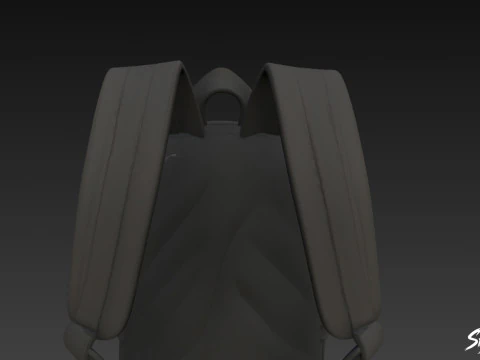 Black Utility Backpack 3D Model