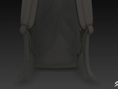 Black Utility Backpack 3D Model