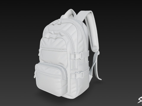 Schwarzer Utility-Rucksack 3D Modell