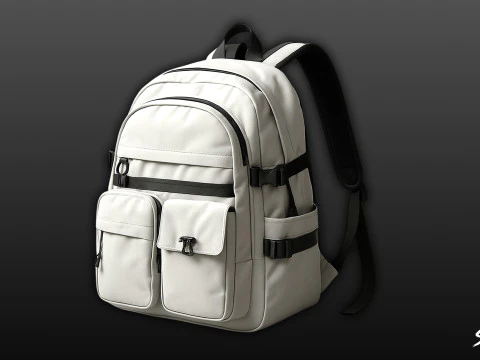 Ransel Utilitas Abu-abu Model 3D