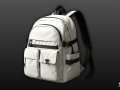 Gray Utility Backpack 3D Model