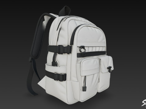 ग्रे यूटिलिटी बैकपैक 3D मॉडल