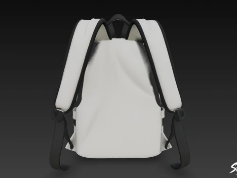Gray Utility Backpack 3D Model