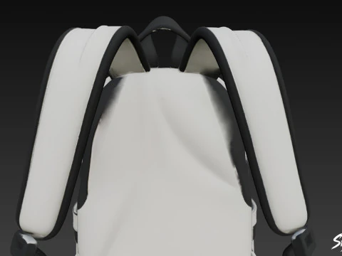 Gray Utility Backpack 3D Model