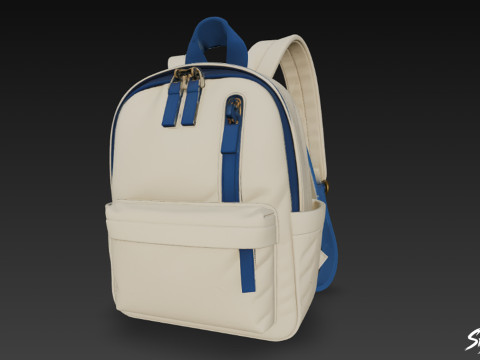Mochila azul marfil Modelo 3D
