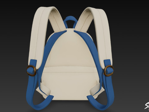 Mochila azul marfil Modelo 3D