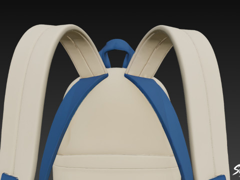 Mochila azul marfil Modelo 3D