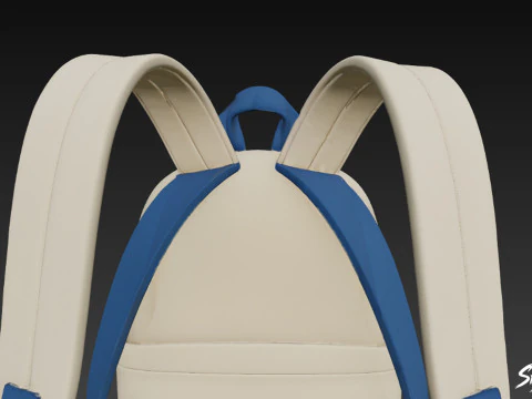 Ivory Blue Backpack 3D Model