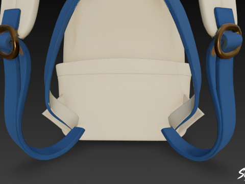 Mochila azul marfil Modelo 3D