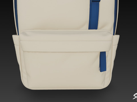 Mochila azul marfil Modelo 3D