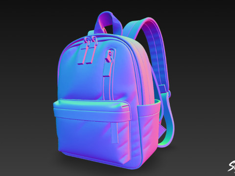 Mochila azul marfil Modelo 3D