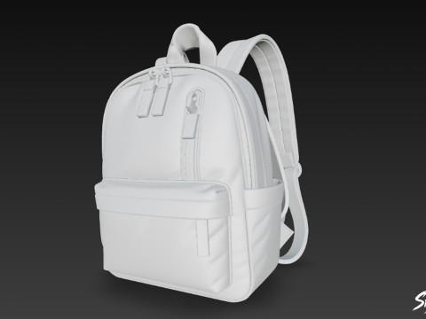 Mochila azul marfil Modelo 3D