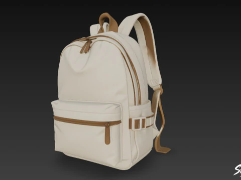 Ivory Brown Backpack 3D Model