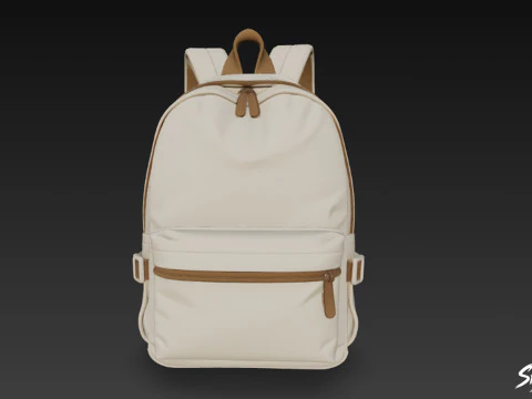 Ivory Brown Backpack 3D Model