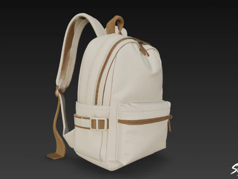 Ivory Brown Backpack 3D Model